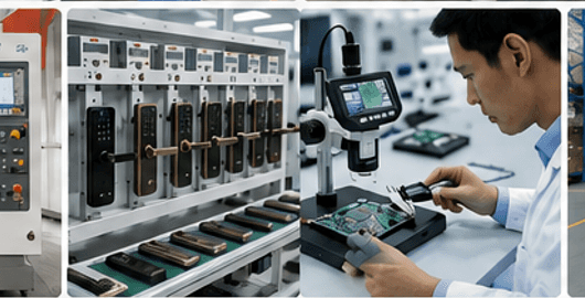 Smart lock quality control and electronics inspection